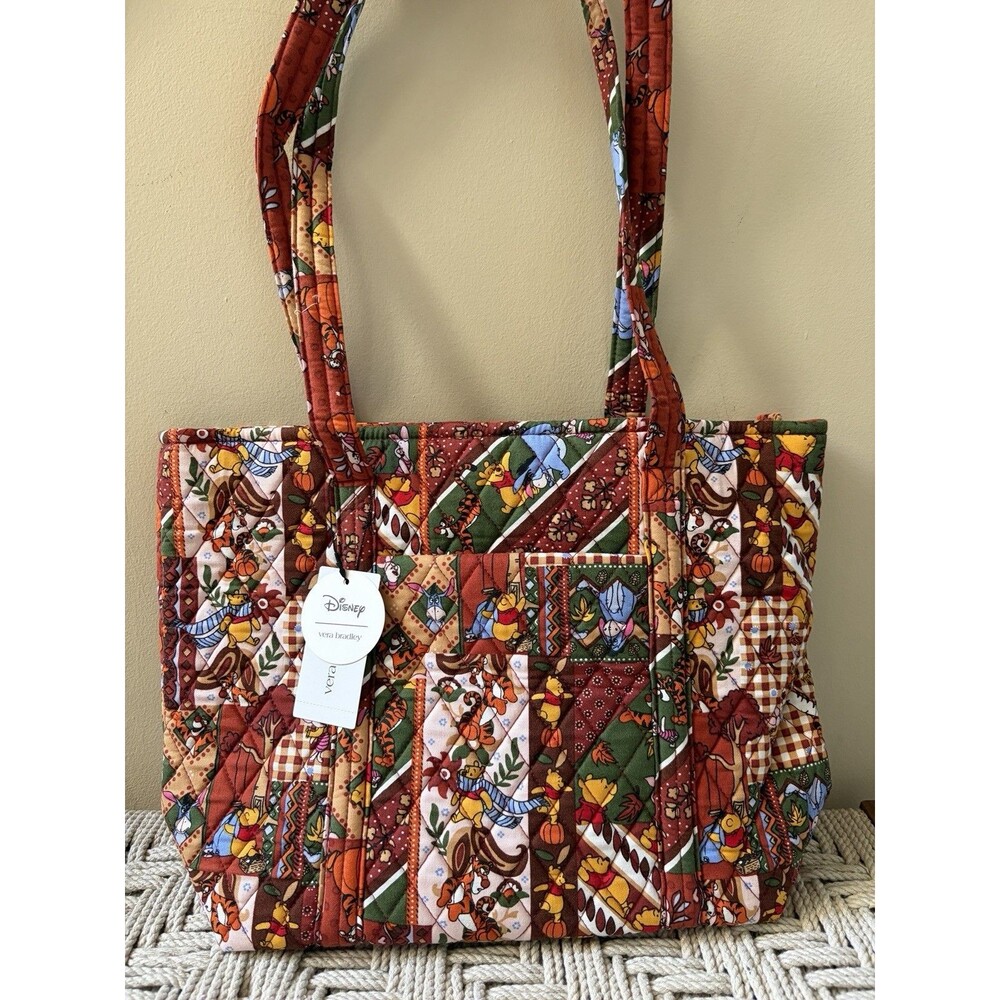 Vera Bradley Small Vera Tote Purse Bag Disney Winnie The Pooh Autumn Adventure